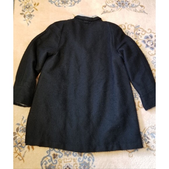 Rare HOLLIS ALPACA Peruvian Long Black Grey COAT Women's L Large Peru Max Ralph - Picture 7 of 11